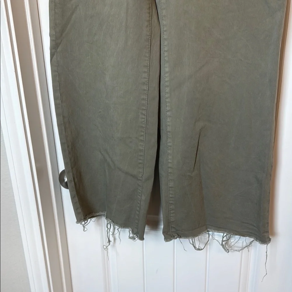 Easel Green Wide Leg Flare Jeans - Picture 3 of 4